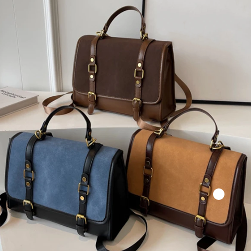 Suede Leather Mini Satchel