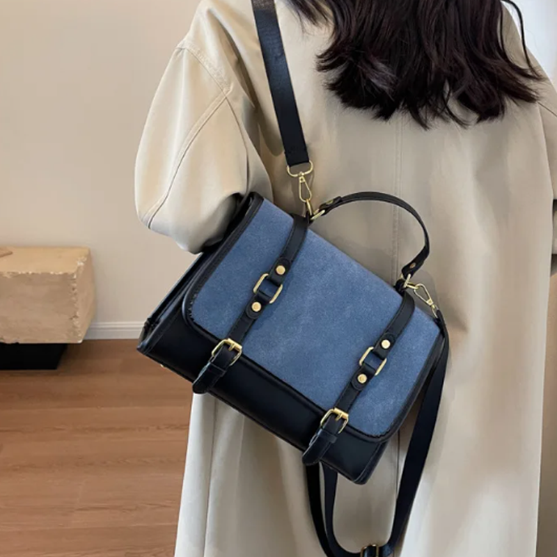 Suede Leather Mini Satchel