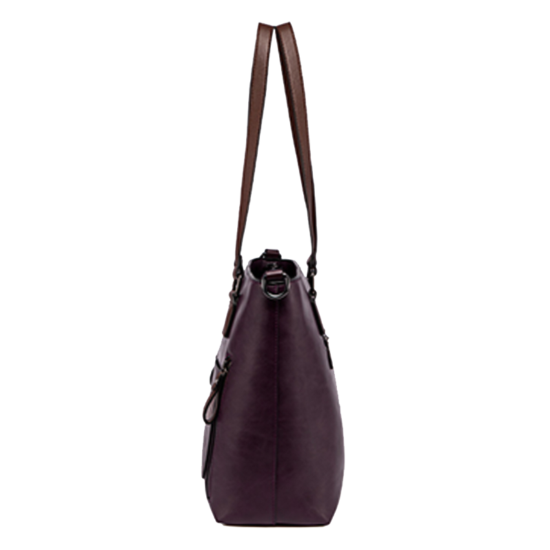 Multi-Zipper Leather Tote