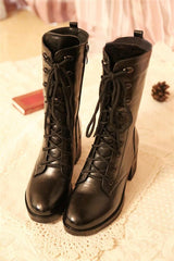 Lace-Up Knee Boots
