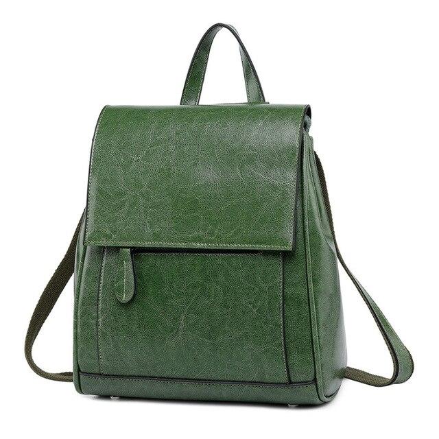 Minimal Flap Leather Backpack