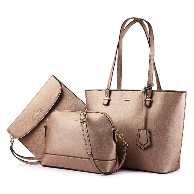 Solid Leather Tote Combo