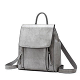 Front Zippers Leather Backpack